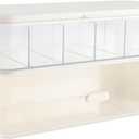 Bandaid Organizer,Plastic Medicine Storage Organizer,2 Tiers Container Bandaid Storage Holder for Bandage Storage,First Aid Container, For Cotton Swab, Pills