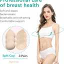 Bra Pads Inserts 3 Pairs, Bra Pads Sewn Padded for Sports Bra A/B/C/D Cup Beige or Black, Green or Grey or Pink Optional (Beige, L)