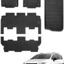 XPE Floor Mats Cargo Liner Trunk Carpet for Chrysler Pacifica Hybrid 2017-2024 2025 7 Passenger (Only Touring) All Weather XPE Mat for Chrysler Pacifica Hybrid 2018 2019 2021 2022 2023 Van Accessories