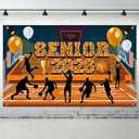 2026 Senior Night Backdrop, 70 x 43 Inches Large Basketball Senior Night Decor, 2026 Basketball Backdrop Banner for Party High School College Graduation Sport Theme Supplies Photo Prop