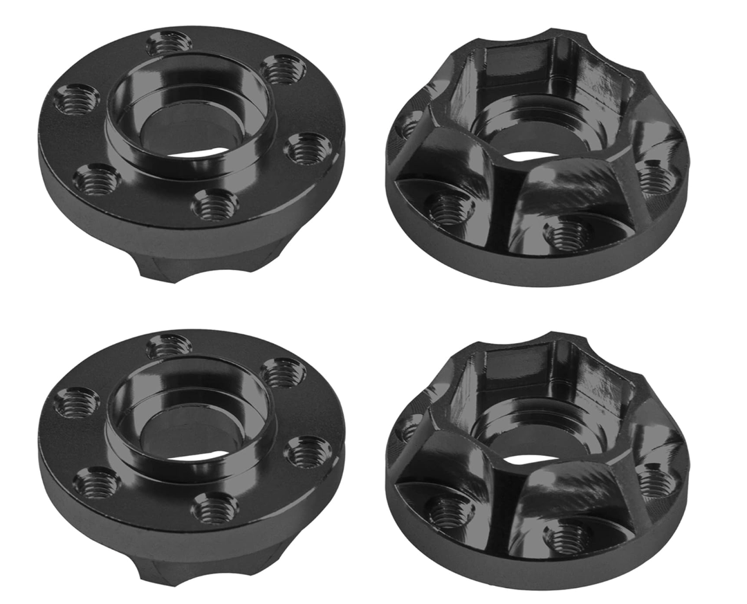 Vgoohobby Metal RC 12mm Wheel Hex Hub Extension Combiner Compatible with 1.9/2.2inch Wheel Rim Axial SCX10 Traxxas TRX4 D90 1/10 RC Crawler (6mm, Black)