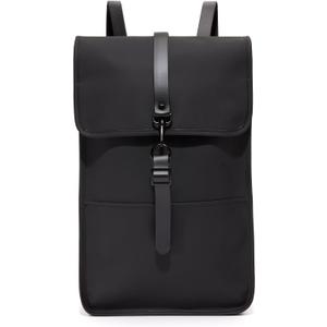 RAINS Backpack for Women and Men - Fits 15" Laptop - Water Resistant Rucksack - (Black, One Size)