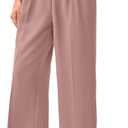 FUNYYZO Wide Leg Dress Pants for Women Work Slacks Business Casual Outfits (Pink, XS)