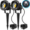 SUNVIE Outdoor LED Spotlight with Dusk to Dawn Photocell Light Sensor 20W Landscape Lights 120V AC 3000K Warm White Waterproof Landscape Spotlights for Yard Tree Flag Garden Decor 6 FT Cord(2 Pack)