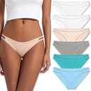 Jo & Bette underwear women pack cotton - Bikini Panties - Cotton Panties Low Rise Hipster Breathable Soft Stretch, Size 5