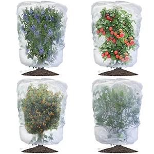 Evoio Bird Netting for Garden Blueberry Bushes Fruit Tree Netting Cover Plant Protection Mesh Bags with Drawstring, 3 Pack 2.3 x 3.5 ft Shrubs Bush Tomato Strawberry Berry Barrier Protectors Net