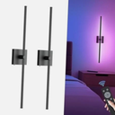 Battery Operated Wall Sconce with Remote Control, 10000mAh Black (RGB Colors) 2 Pack