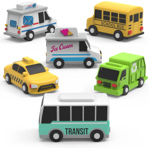 Tub Works® Vehicles™ Bath Cars Mold Free Bath Toys, 6 Pack | Sealed, No Hole Bath Toys Design Keeps Moisture Out | Soft, Squeezable & Float on Water | Fun Baby & Toddler Bath Toys | City Car Bath Toys