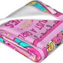 SweetFox Donut Blanket, Funny Cute Donut Decor Throw Blanket Gifts for Girls Boys Food Lovers Super Warm Soft Plush Fleece Lightweight Flannel Winter Bedding Blankets for Kids Adults Women 50"X40"