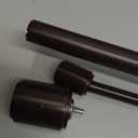 Double Curtain Rods 36-72 Inch, Bronze Double Curtain Rods with Cap Finials, Adjustable 1 Inch Front and 5/8 Inch Back Double Drapery Rod, Telescoping Dual Curtain Rod, Double Window Treatment Rods (Bronze Double Rod)