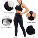 SALSPOR 3 Piece Workout Sets for Women Butt Lifting Leggings with High Impact Sports Bra Gym Shorts Activewear Matching Set(3DWX-Black-2XL)