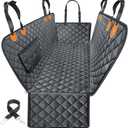 URPOWER Dog Car Seat Cover for Pets 100% Waterproof Seat Cover Hammock 600D Heavy Duty Scratch Proof Nonslip Durable Soft Back Seat Covers for Cars Trucks and SUVs (XL - 60" Length, Black with Orange)