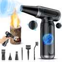 Electric Compressed Air Duster, Rechargeable Cordless Air Duster for PC, Keyboard & Electronics Cleaning, Replaces Canned Air, Portable Air Can Duster for Computer with Multiple Nozzles