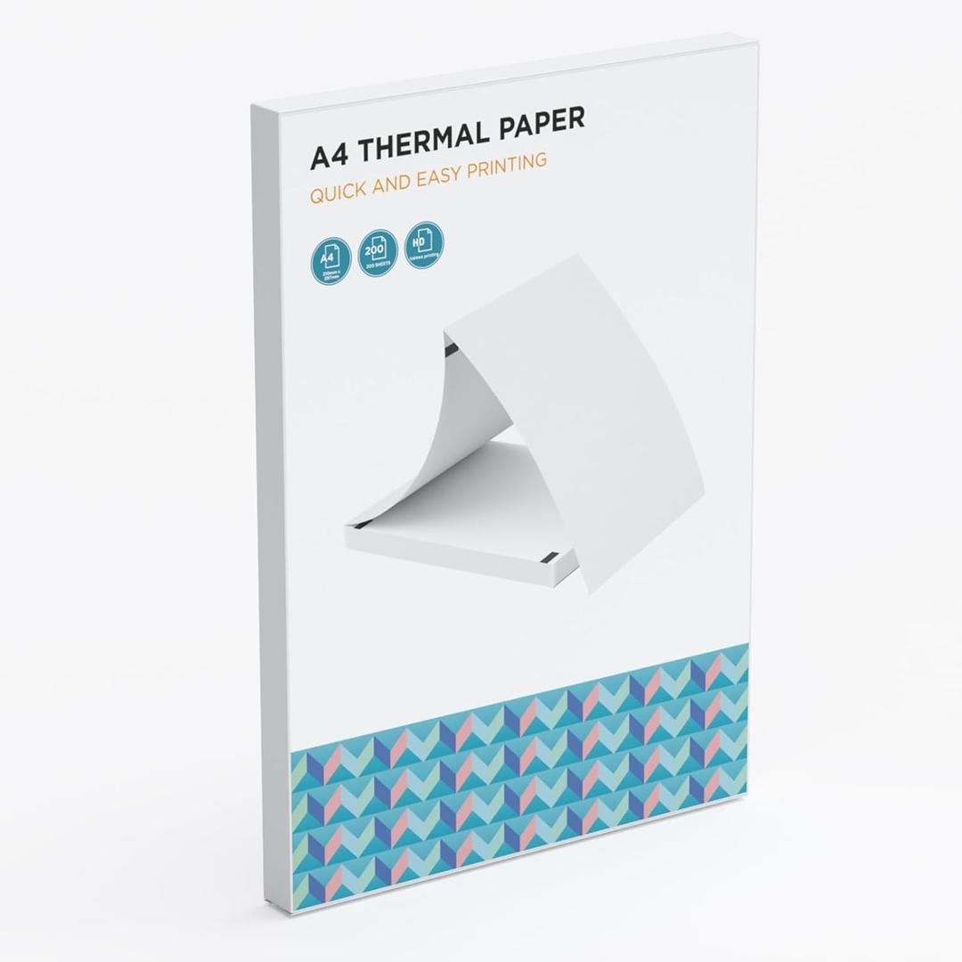 200 Sheets Thermal Printer Paper 8.5 x 11 Inch, Compatible with L86/D80 /A80 & Most Portable Printers, Quick Dry for Pen, BPA Free, Folded Thermal Paper