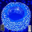 Ollny Christmas Lights Outdoor 800LED 262FT, Blue Plug in Fairy Lights with Remote, 8 Modes Waterproof Timers Dimmable LED String Lights for Indoor House Outside Bedroom Patio Balcony