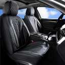 Coverado Seat Covers, Car Seat Covers Full Set, Black Car Seat Cover, Car Seat Covers Front Seats Back Seat Cover, Waterproof Car Seat Cushion, Leather Seat Covers Seat Protector Fit for Most Cars