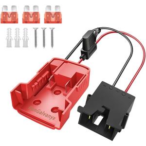 Battery Adapter 18V for Power Wheel Adapter Compatible with MIL 18V Battery with Wire Harness Connector Compatible with 12 Volt Power Wheel, 12AWG Wire with 40A Fuse