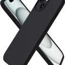 ORNARTO Compatible with iPhone 15 Case 6.1, Slim Liquid Silicone 3 Layers Full Covered Soft Gel Rubber Phone Case, Anti-Scratch Shockproof Protective Cover 6.1 Inch, Black | Slim, Liquid Silicone, 3 Layers, Full Covered, Soft Gel Rubber, Anti-Scratch