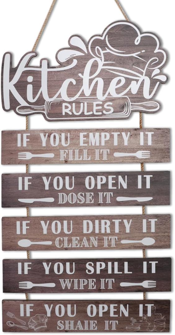 Kitchen Rules Pictures Funny kitchen Signs Wall Decor Rustic Farmhouse Wall Art Decor Western Kitchen Decor Wooden Sign