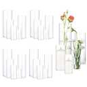 Fgail 60 Pack Clear Glass Vases for Centerpieces, Cylinder Vase Set, 4,6,8,10,12 Inch Tall Flower Vase for Home Decor, Flower Vase for Table Decorative & Hurricane Floating Candle Holders