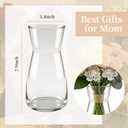 8 inch Clear Glass Flower Vases,Mom Gifts Mothers Day for Wife from Daughter Son,Birthday Gifts for Mom,Centerpiece Table Home Indoor Desk Decor