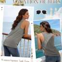 KKJ 3 Pack Womens Tank Tops 2026 Summer Vacation Outfits V Neck Loose Fit Sleeveless Blouse Casual Shirts Fashion Clothes, Large