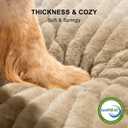 FURTIME Dog Bed for Small Dogs, Washable Orthopedic Dog Bed with Removable Cover, Rectangle Soft Calming Sleeping Puppy Bed Durable Pet Cuddler with Anti-Slip Bottom, Beige, S (20"x19"x6")
