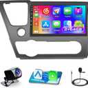 2+64G Screen for Honda Civic 2013-2017 CarPlay Stereo Android 15 Car Radio 9" Touchscreen Android Auto Backup Camera GPS FM RDS DSP 26UI