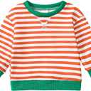 Toddler Girl Sweatshirt Long Sleeve Striped Pullover Top Fall Winter Outfits 1-5T (Yellow)