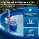 Above Ground Pool Skimmer with 4 Skimmer Socks, Floating Surface Skimmer, Wall Mount Pool Surface Skimmer with Hose and Basket, Attaches to Inflatable Collars, Tubular and Metal Frames (Blue)