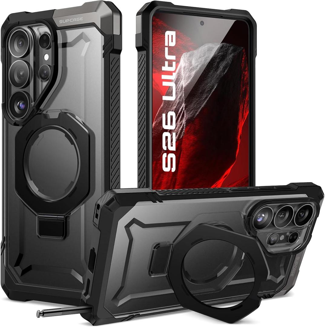 SUPCASE for Samsung Galaxy S26 Ultra Case with Kickstand (Unicorn Beetle Grip), [Wireless Charge Compatible] [Military-Grade Protection] Heavy-Duty Magnetic Phone Case for S26 Ultra 6.9 Inch, Dark