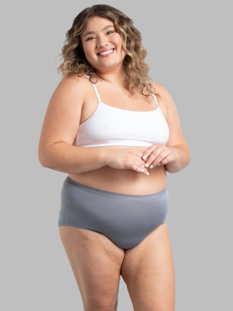 Fruit of the Loom Women's Plus Size Fit for Me Seamless Brief Panty, Assorted 6 Pack, Size 6