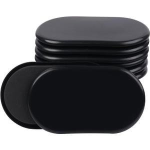 8PCS Furniture Sliders, 3-1/2" x 6" Reusable Sliders for Furniture on Carpet for Sofa Bed Table Desk, Furniture Movers Sliders for Round and Square Furniture Legs (Black)