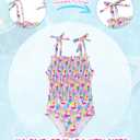 Toddler Swimsuit Girl Bathing Suits One-Piece Swimwear Adjustable Shoulder Straps Smocked 2-6T