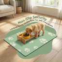 Pet Feeding Mat Dog Cat Food Mat Absorbent No Stains Quick Dry Rubber Bottom Anti-Slip Water Bowl Mats Easy to Clean for Indoor Pet Placemats Water Dispenser Mat