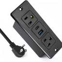 20W Recessed Power Strip USB, 2 AC Outlets + 1 USB-C + 1 USB-A Ports, 6ft Cord, Space Saving Furniture Outlet for Desk/Bedside/Kitchen/Drawer (18W USB-A & 20W USB-C Fast Charge)