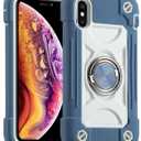 MARKILL Compatible with iPhone Xs Max Case 6.5 Inch with Ring Stand, Heavy-Duty Military Grade Shockproof Phone Cover with Magnetic Car Mount for iPhone Xs Max. (Blue)