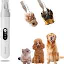 Dog Paw Trimmer with 3-Speed, LED Light Paw Trimmers for Dog's Feet with Hair Catcher, 35dB Low Noise Paw Trimmer for Small Large Dogs,18mm R-Shaped Ceramic Blade, White