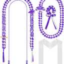Canlierr 18 Pcs 2026 Graduation Leis and Stole and Honor Cords with Tassel Braided Necklace Adjustable for Student Graduation Gifts Party Supplies(Purple and White)