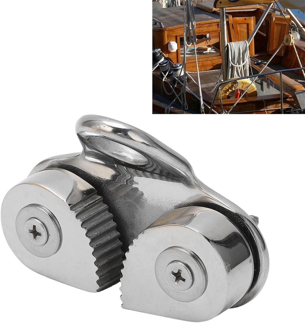 Cam Cleat, Stainless Steel Cam Cleat Leading Ring 3 To 15mm Rope Rust Proof 16mm High Load Exquisite Workmanship Flared Entry for Boat
