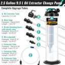 Estune 2.5 Gallon/9.5 L Manual Pneumatic Fluid Extractor, Automotive Oil Extractor Pump Oil Vacuum Changer with 5 Pcs Brake Bleeding Hose for Car, SUVs, Truck, Yachts