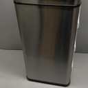 iTouchless Rolling 13 Gallon Sensor Kitchen Trash Can with Lid and Wheels Odor Filter Stainless Steel Automatic Kitchen Garbage Bin Trashcan for Home Office Bedroom Living Room Garage Wastebasket (Light Silver / Black)