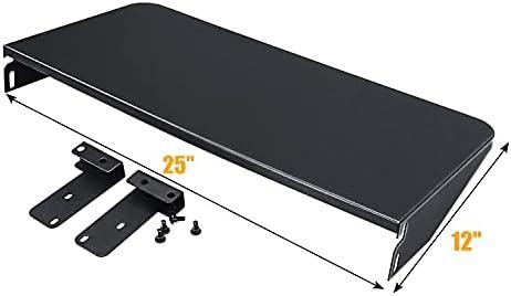 Utheer Folding Front Shelf for Traeger Pro 22, Pro 575, Ironwood 650 Pellet Grills, BAC362 Grill Accessory 25" x 12", Heavy-Duty Steel Table Supports 60 LBS, Foldable Prep & Storage Station