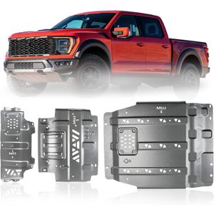 High-strength Steel Full Skid Plate for Ford F150 2015-2022 | Heavy-Duty Underbody with Engine Front, Drivetrain Center & Rear Axle Protection  Reinforced Guards, Rustproof Defense, Easy Installation