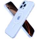 oakxco for iPhone 16 Pro Case Clear Magnetic, [Compatible with Magsafe] Ultra Slim Thin Transparent Silicone Mag Safe Phone Case, Non-Yellowing Plastic Soft TPU Shockproof Bumper, Light Blue