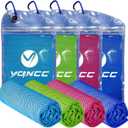 YQXCC Cooling Towels | 4 Pack 47"x12" | Ice Cool for Neck | Microfiber Soft Breathable Chilly | for Yoga, Sports, Golf, Gym, Camping, Running, Fitness, Workout & More Activities