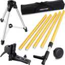 Firecore 12 Ft./3.7M Professional Laser Level Pole with Tripod and 1/4-Inch by 20-Inch Laser Mount for Rotary and Line Lasers, Adjustable Telescoping Laser Pole with 5/8"-11 Threaded Adapter-FLP370C