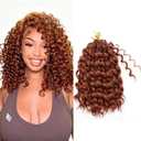Curly Crochet Hair 8 Packs Boho Ocean Wave Crochet Hair 10Inch 350 | Synthetic Pre Looped Deep Water Wave Beach Curl Braiding Hair for Black Women (10 Inch