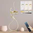 Gold Art Spiral 24W LED Table Lamp with Touch Remote Dimmer, 22" Unique Creative Stylish Smart Lamp, LED Desk Lamp for Dining Room, Bedroom, Bedside, Restaurant, Bar (Gold)