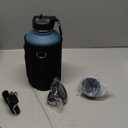 Half Gallon Water Bottle Insulated with Straw & 3 Lids, Coolflask 64 oz Water Jug Large Metal Stainless Steel Wide Mouth for Sports, Gym or Office, Non-BPA Keep Cold 48H Hot 24H, Samurai Cyan